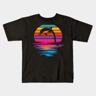 Rainbow Colorful Dolphin Kids T-Shirt